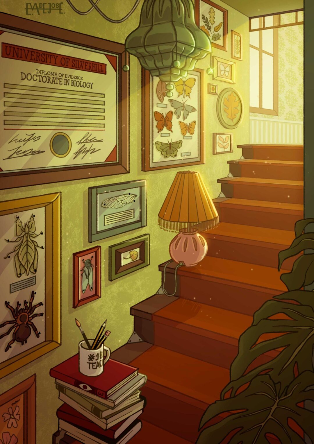 Fondo interior, ilustración de Eva de José