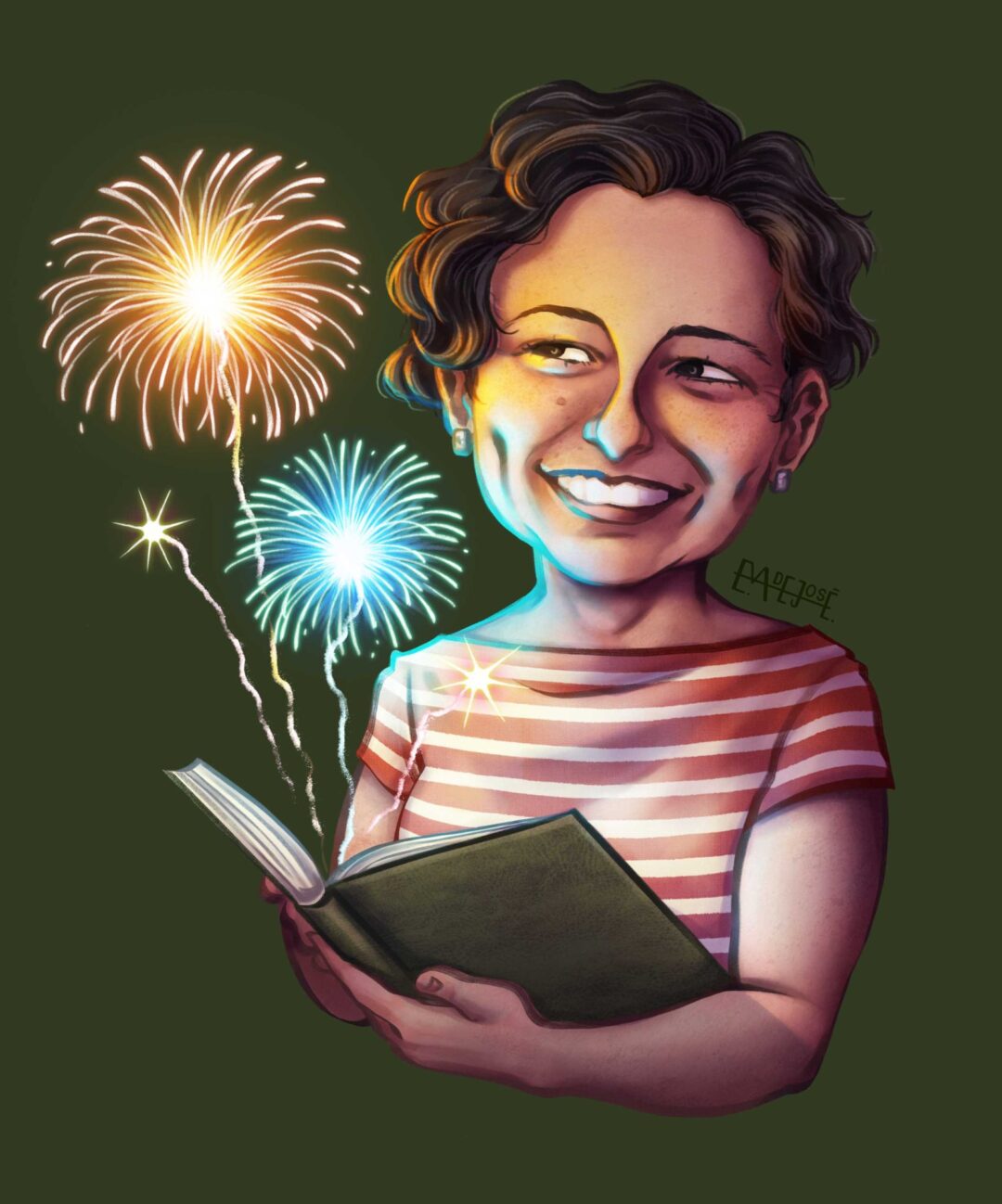 Retrato con fuegos artificiales, ilustración de Eva de José